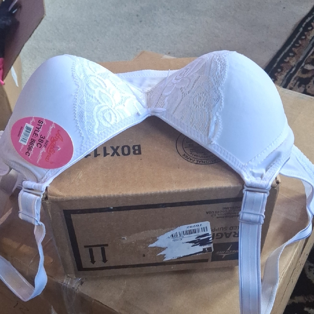 Agelina Elegant White Lace Bra